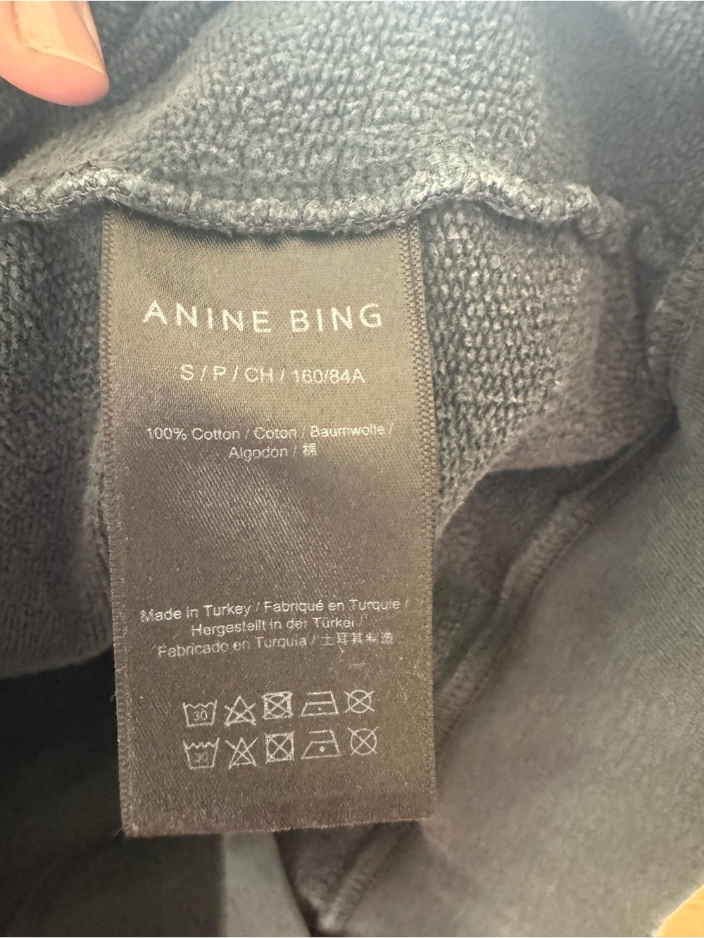 ANINE BING B.I.N.G. Oversized Sweatshirt Small Black Graphic Pullover - Picture 4 of 6